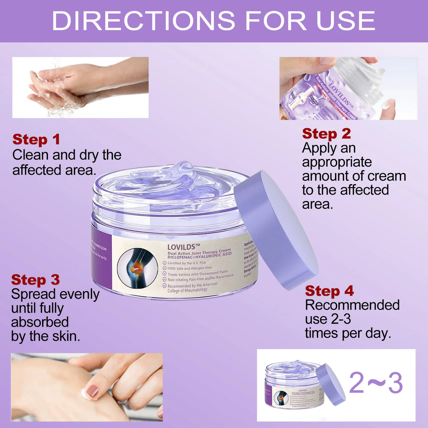 đŠââď¸LOVILDS⢠7 Day Rapid Joint & Bone Therapy Cream USA Orthopedics (AAOS) Approved